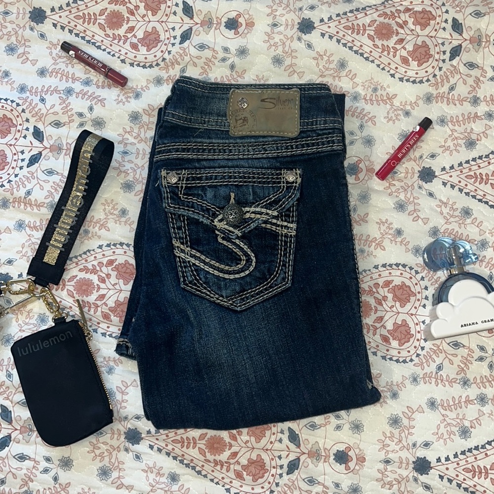 Silver flare jeans 👖